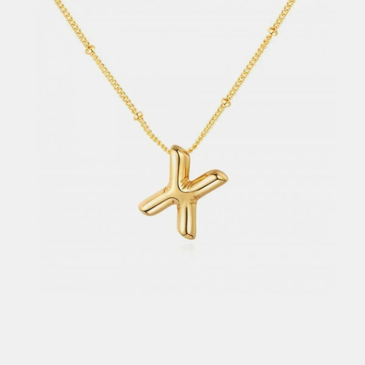 Gold-plated letter charm necklace - Love Salve